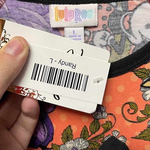 LulaRoe Minnie mouse floral Randy Style half sleeve crewneck women’s shirt - Picture 2 of 4